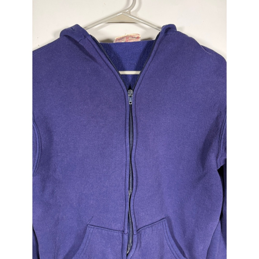 Vintage Russell Athletic Full Zip Hoodie Purple Men Small Sportswear Fleece 70s